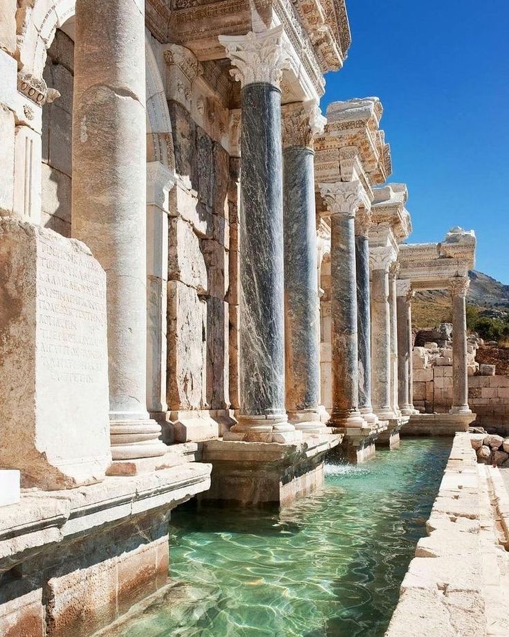 the water is clear and green in this ancient city