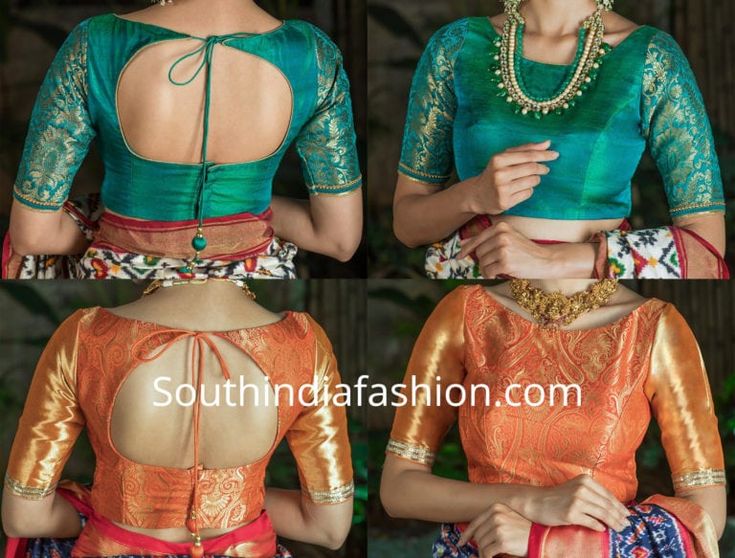 latest brocade blouse designs 2018 Blause Nack Design Latest, Brocade Blouse Designs, Blouse Back Neck, Blouse Lehenga, Sari Design, Backless Blouse Designs, Traditional Blouse Designs, Saree Blouse Neck Designs, New Saree Blouse Designs