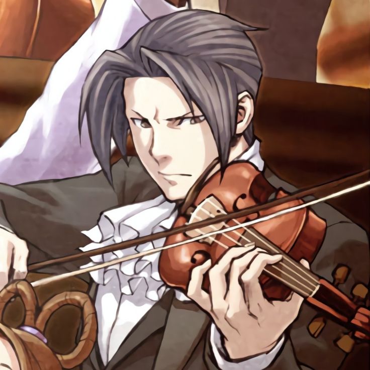 an anime character is playing the violin