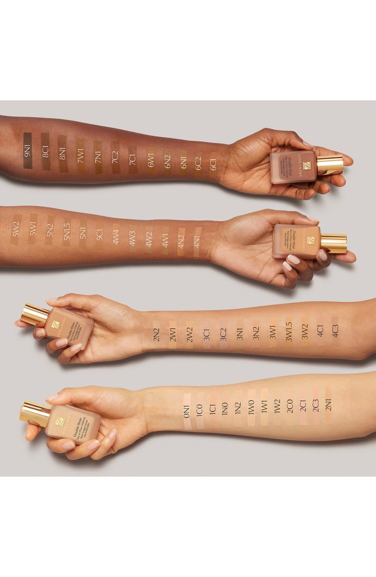 Estee Lauder Double Wear Swatches Shades, Este Lauder Double Wear Shades, Estee Lauder Double Wear Foundation Swatches, Estee Lauder Double Wear Swatches, Estee Lauder Foundation Shades, Best Waterproof Foundation, Warm Tone Makeup, Este Lauder Double Wear, Double Wear Estee Lauder