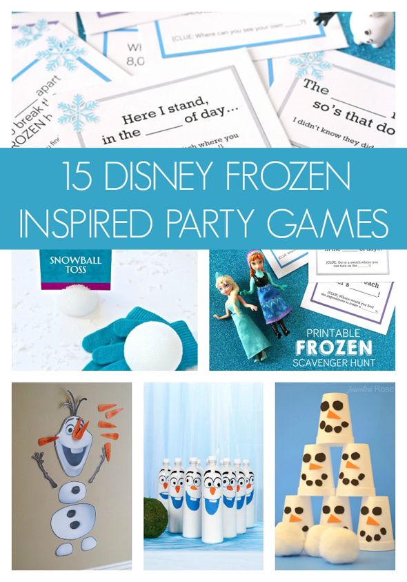 frozen themed party games for kids and adults