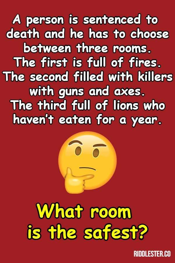 a red background with an image of a yellow smiley face and text that reads, what room is the safest?