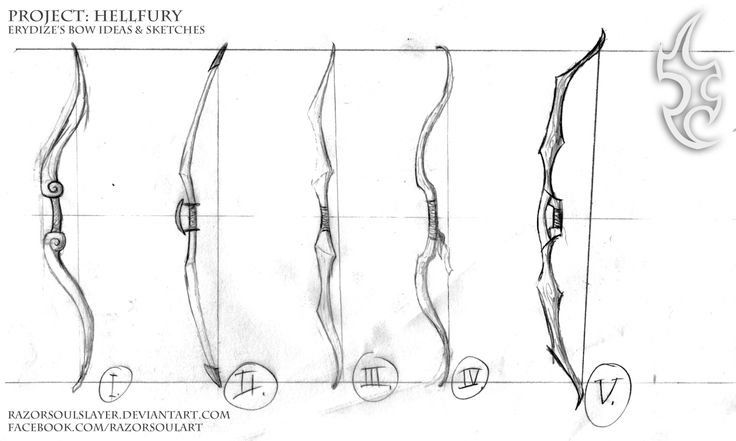 some drawings of different types of bow and arrow shapes, with the words project hillery on