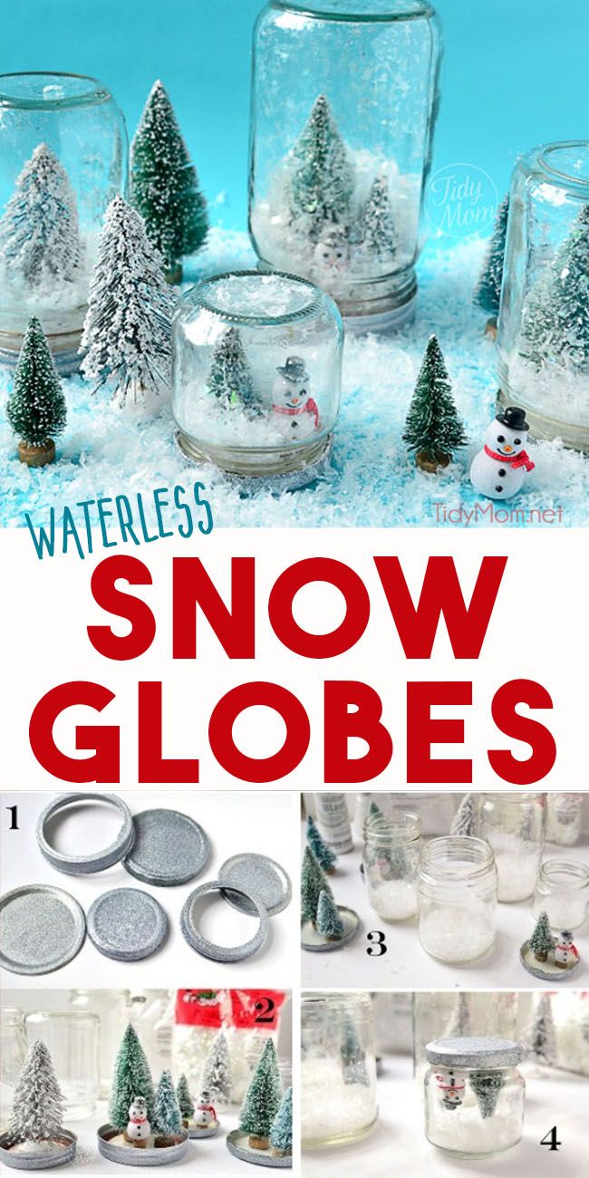 Waterless Snow Globe Diy, Julkransar Diy, Joululahjat Diy, Globe Diy, Snow Globe Crafts, Globe Crafts, Kids Christmas Crafts, Diy Snow Globe, Christmas Crafts For Kids To Make