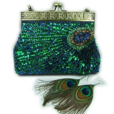 peacock Feather Purse, Peacock Clutch, Peacock Purse, Moda Hippie, Beaded Evening Bags, Beaded Bag, Vintage Purses, Peacock Feathers, Beaded Purses