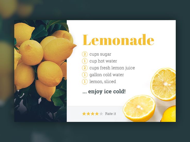 the lemonade recipe is displayed in this image