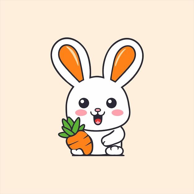 a cartoon bunny holding a carrot