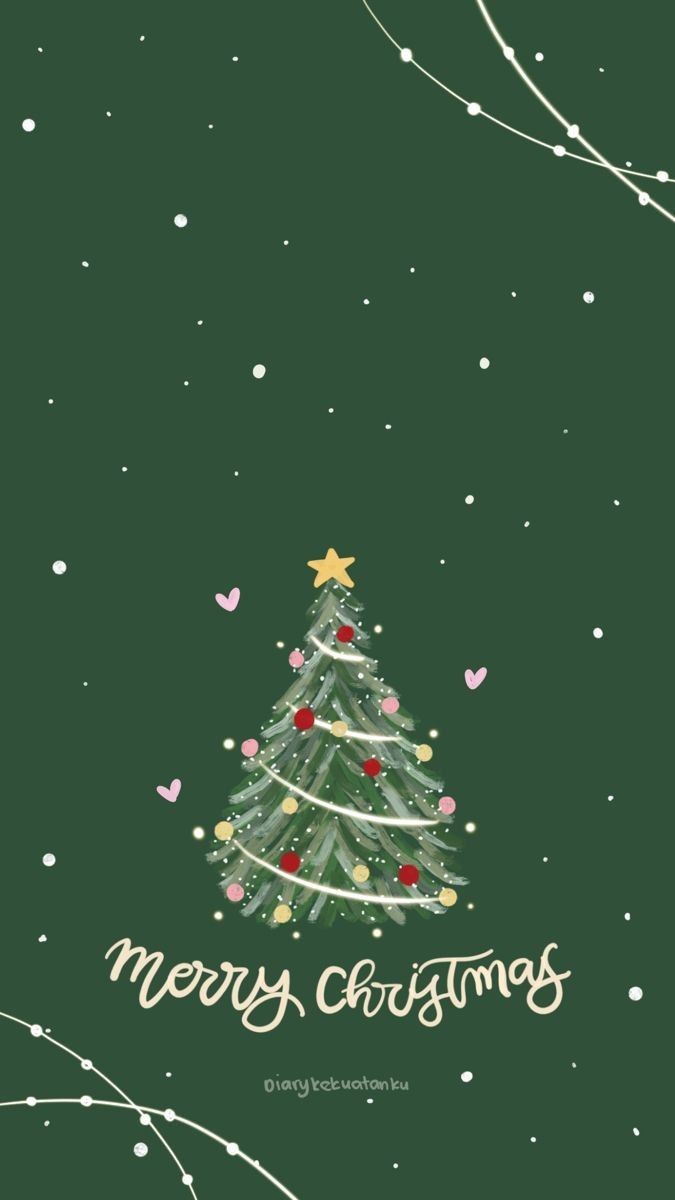 a christmas card with a tree on it