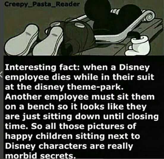 a cartoon character laying on top of a bed with the caption'interesting fact when a disney employee dies while in their suite at the disney theme park