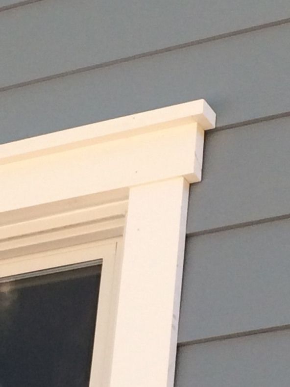 a bird sitting on the ledge of a window sill in front of a house