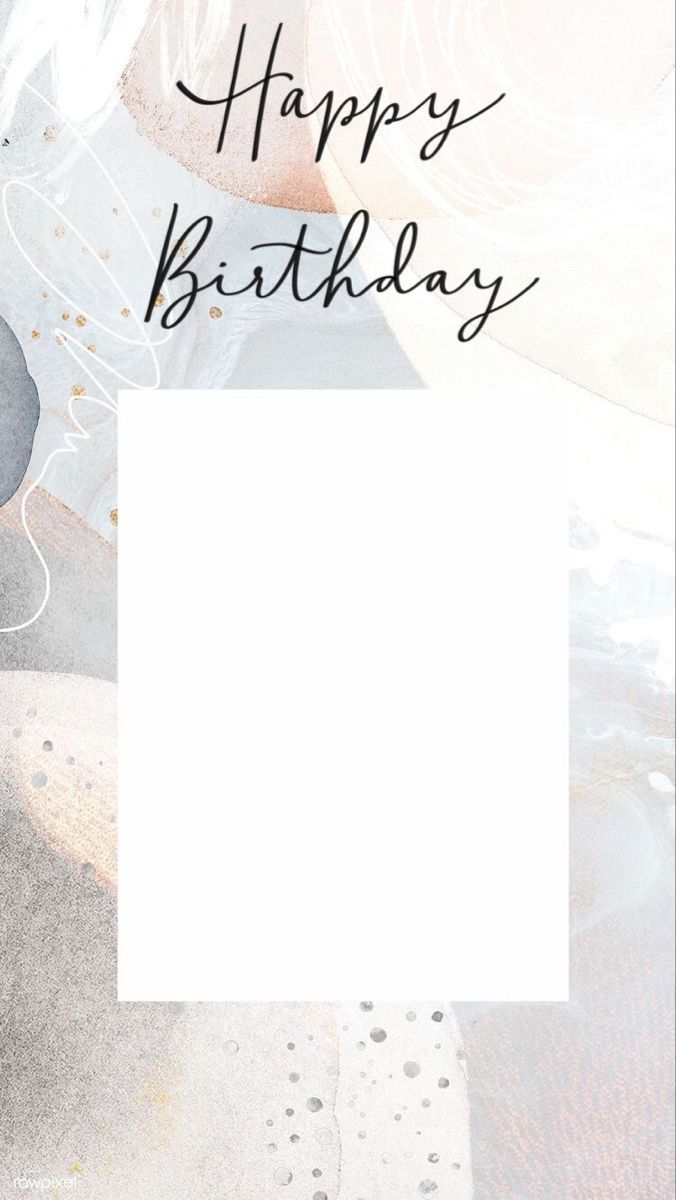 a birthday card with the words happy birthday in black and white, on top of an abstract