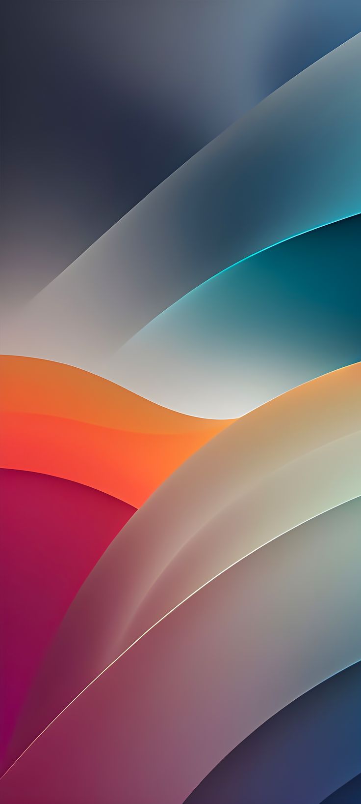 an abstract background with wavy lines and colors that are blue, orange, pink, yellow