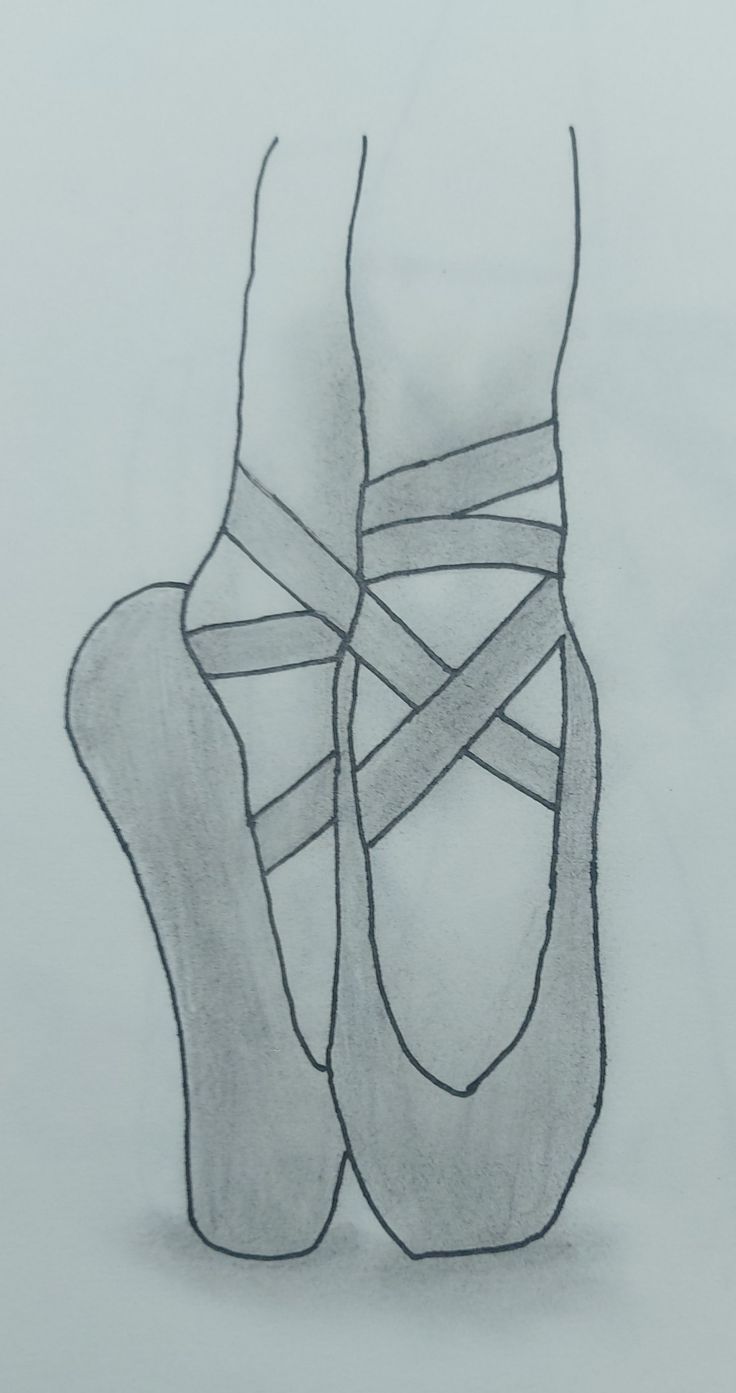 a drawing of a pair of ballet shoes