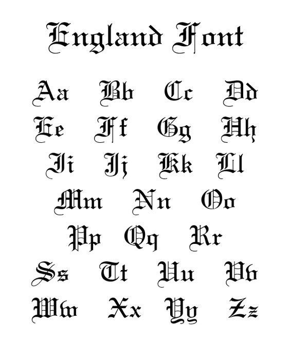 an old english alphabet with the letters and numbers on it, all in different styles