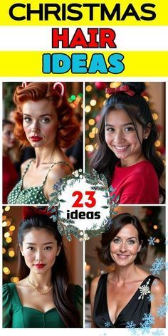 Colorful Scrunchie, Slicked Back Ponytail, Christmas Hairstyles, Voluminous Curls, Curly Hair With Bangs, Christmas Hair, Gorgeous Christmas, Low Ponytail, Sleek Ponytail