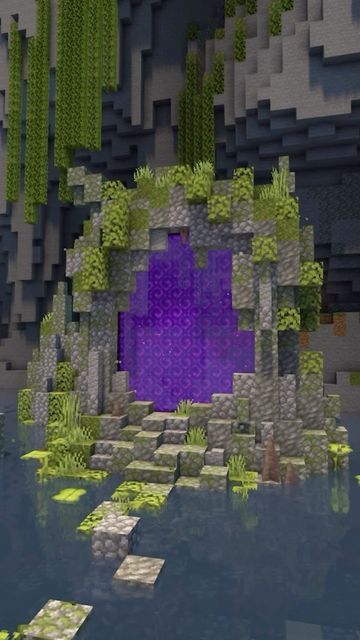 an image of a purple cave in minecraft