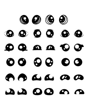 an image of different shapes and sizes of eyes