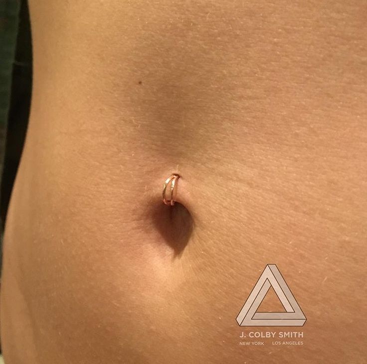 a close up of a person's stomach with a ring on the bottom of it