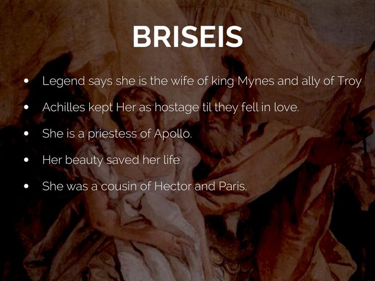 an image of a woman laying in bed with her head on the pillow and text that reads, briseis legend says she is the wife of king of mynes and