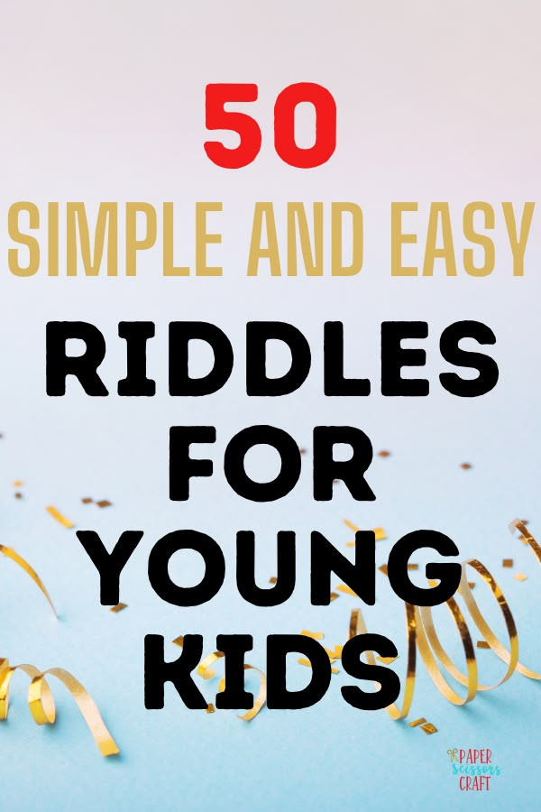 the words, 50 simple and easy riddles for young kids on a blue background