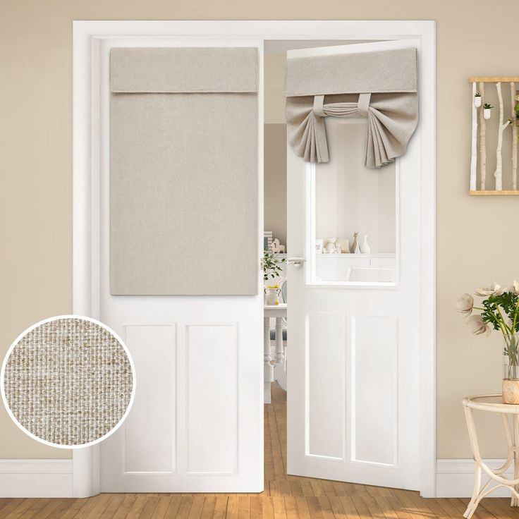 PRICES MAY VARY. 🍂NATURAL LINEN: These durable, classic linen French door curtains are made from faux linen fabric. The high-quality imitation linen texture door curtains show the natural beauty of linen and are comfortable to touch. 🍂UPGRADE ADHESIVE: HOMEIDEAS has specially upgraded the adhesive strip. It is stronger than ordinary sticky strips on the market. This strong stickiness does not fall off easily. If you want to get a door window covering panel with good fixing force, you might try Mudroom Door, Front Door Sidelights, Door Shade, Temporary Door, Single French Door, Insulated Door, Linen Sheer Curtains, Door Window Curtains, Door Shades