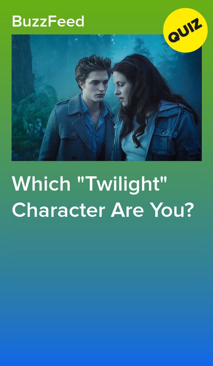 the twilight saga movie poster with an image of two people and text which reads which twilight character are you?