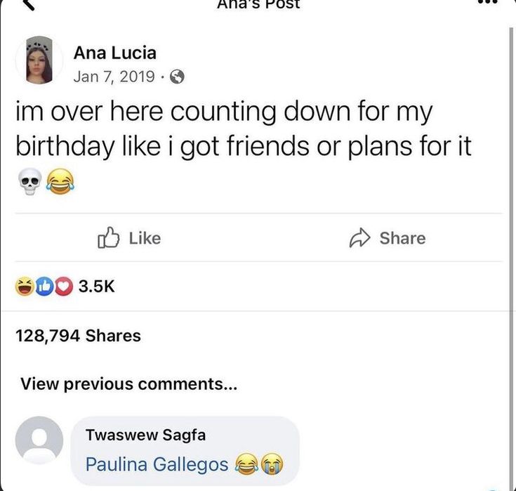 two tweets that are on top of each other, one is saying happy birthday and the other says i'm over here counting down for my birthday like got friends or plans for it