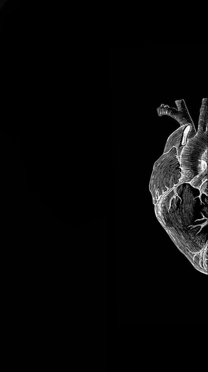 an image of a heart in black and white