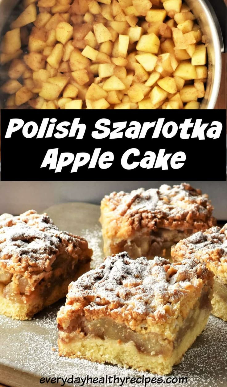 polish saarlotka apple cake on a baking sheet