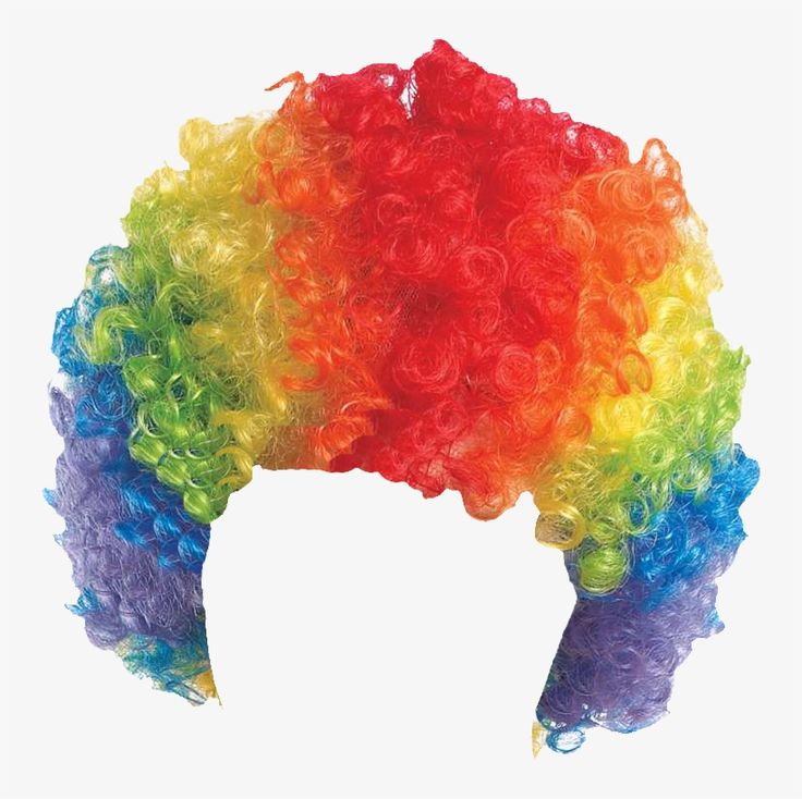 Download Curly Clown Wig - Rainbow | Transparent PNG Download | SeekPNG ...