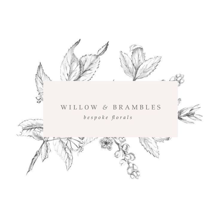 the willow and brambles logo is shown in black and white on a white background