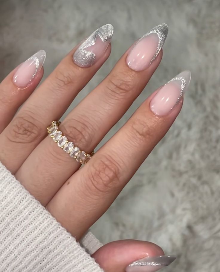 Sliver Nails, Nye Nails, Glittery Nails, Latest Nail Art, Star Nails, Nails Desing, Silver Nails, Prom Nails, Dream Nails