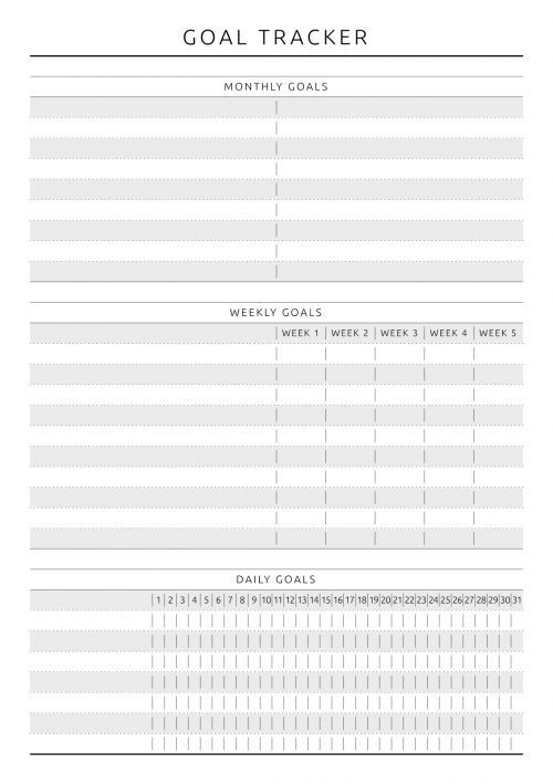 the goal tracker is shown in white