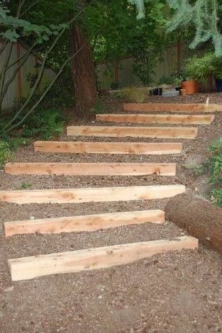 the steps are made out of wood