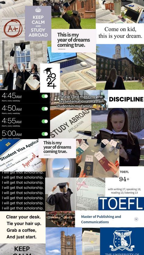 a collage of different pictures with words and images on them, including an image of a clock tower