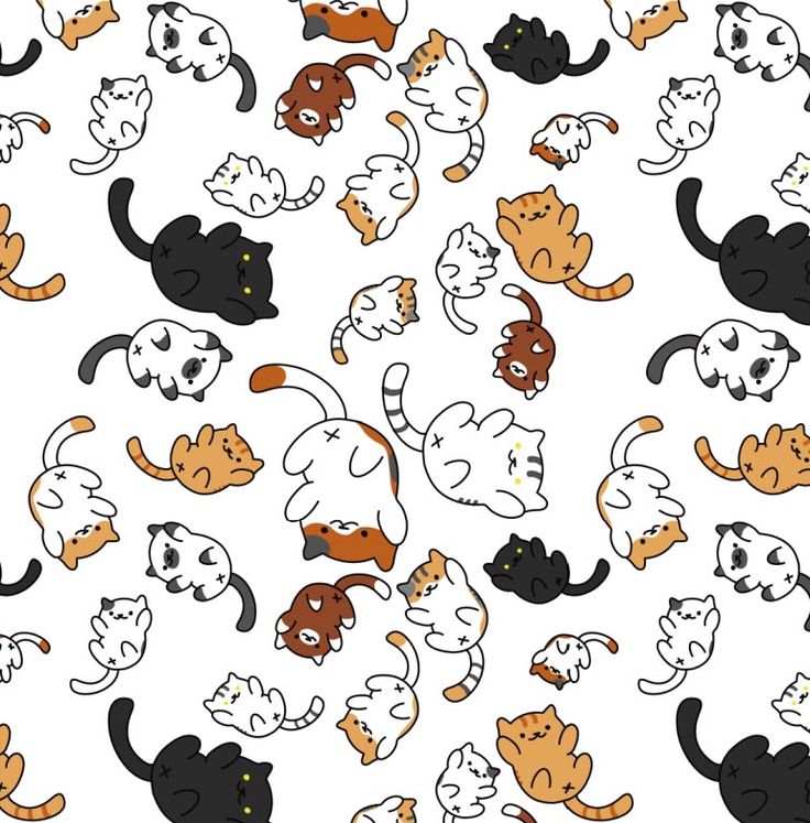 many cats and dogs are playing together on the white background seamless pattern stock photo