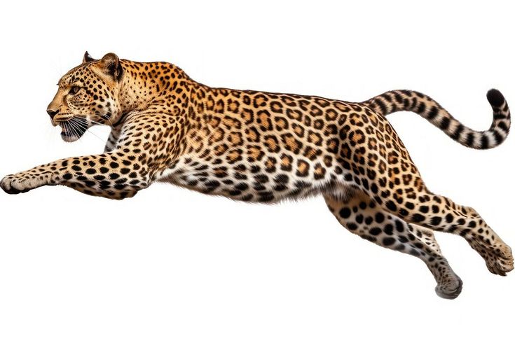 a large leopard laying on its back in the air