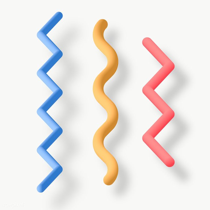 three different colored plastic objects on a white surface, one is wavy and the other is curved