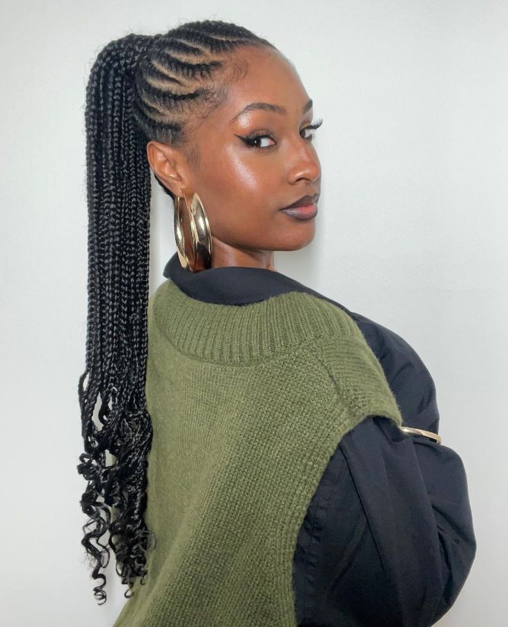 Protective Hairstyle Ideas, Cornrow Ponytail Styles, Cornrow Updo Hairstyles, Cute Hairstyle Ideas, Create Pin, Cornrows Natural Hair, Κούρεμα Bob, Cornrows Braids For Black Women, Short Box Braids Hairstyles