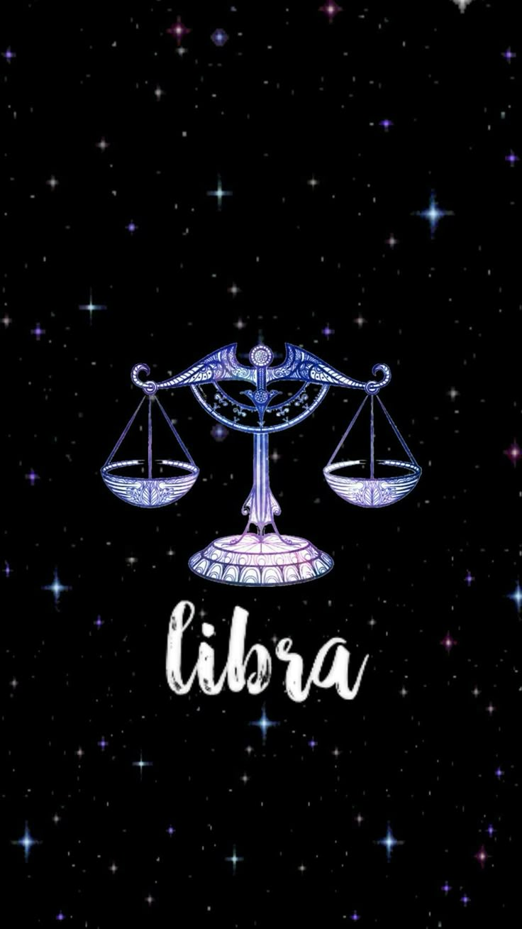 the libra zodiac sign with stars in the background