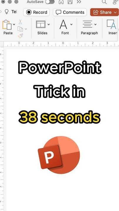 the powerpoint trick in 38 seconds is shown with an orange and white circle on it