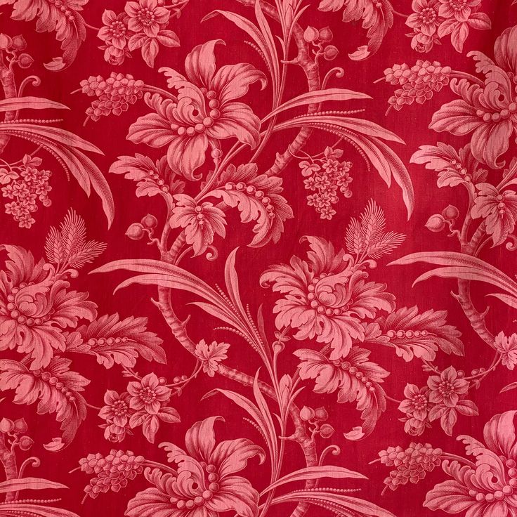 Welcome to The Textile Trunk! Please follow us on Instagram @textiletrunk  This gorgeous antique textile is a French fabric dating from circa 1870!  It's a lovely medium weight cotton with a soft texture! It has a charming floral pattern in shades of pink and raspberry on a deep red background. A lovely aged fabric, wonderful for a variety of projects - it would be wonderful used on pillows or could be deconstructed and used for light upholstery, lampshades, a set of small curtains, etc!   MEASUREMENTS: I am selling this fabric BY THE HALF, so one purchase of this material will give you a piece that measures approximately 33 inches by 44 inches. At the time of this listing I have TWO identical pieces of fabric that each measure 33 by 88 inches! If you would like to purchase all four halves Red Fabric Texture Pattern, Red Print Fabric, French Fabric Pattern, Pink Fabric Texture Pattern, Pink Floral Print, Red Floral Fabric, Aesthetic Fabric Prints, Red Floral Pattern, Curtains Pattern