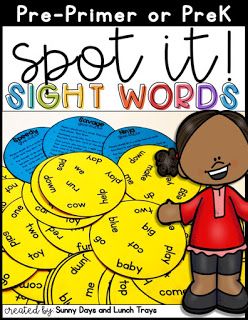 sight words for pre - primer or prek students to use in the classroom