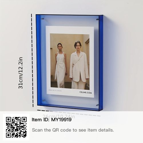 an image of two women in white clothes hanging on a wall with qr code to see them details