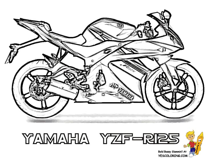 a drawing of a motorcycle with the words yamaha yf - r1 on it