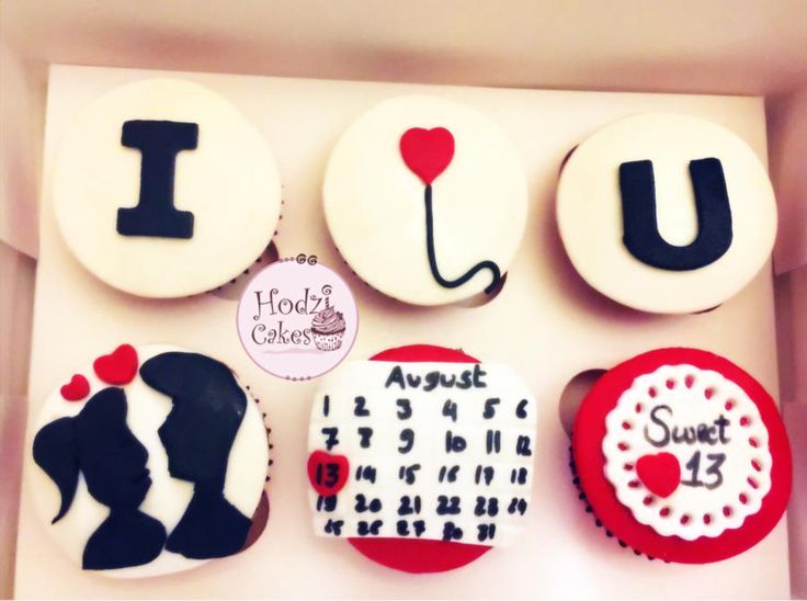 decorated cupcakes in the shape of letters and numbers