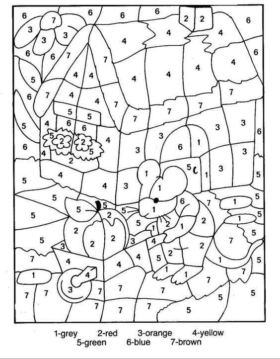 the color by number coloring page for children