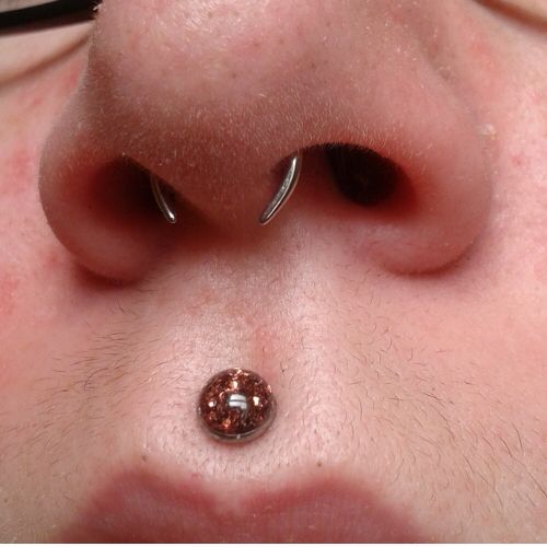 a man with nose piercings on his nose