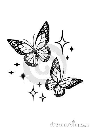 three butterflies flying in the sky