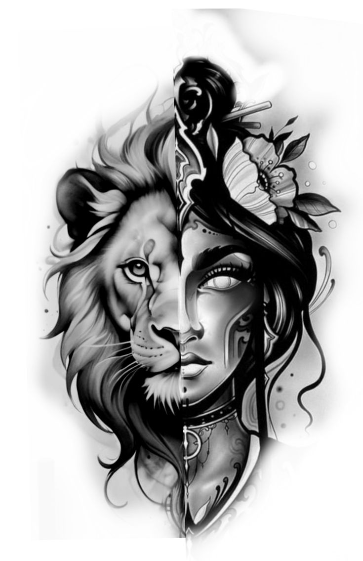 Female Lion Tattoo For Women, Leo Lion Tattoos For Women, Leones Tattoo, Lioness Tattoos, Leo Lion Tattoos, Zodiac Drawings, Lions Tattoo, Female Lion Tattoo, Collage Tattoo